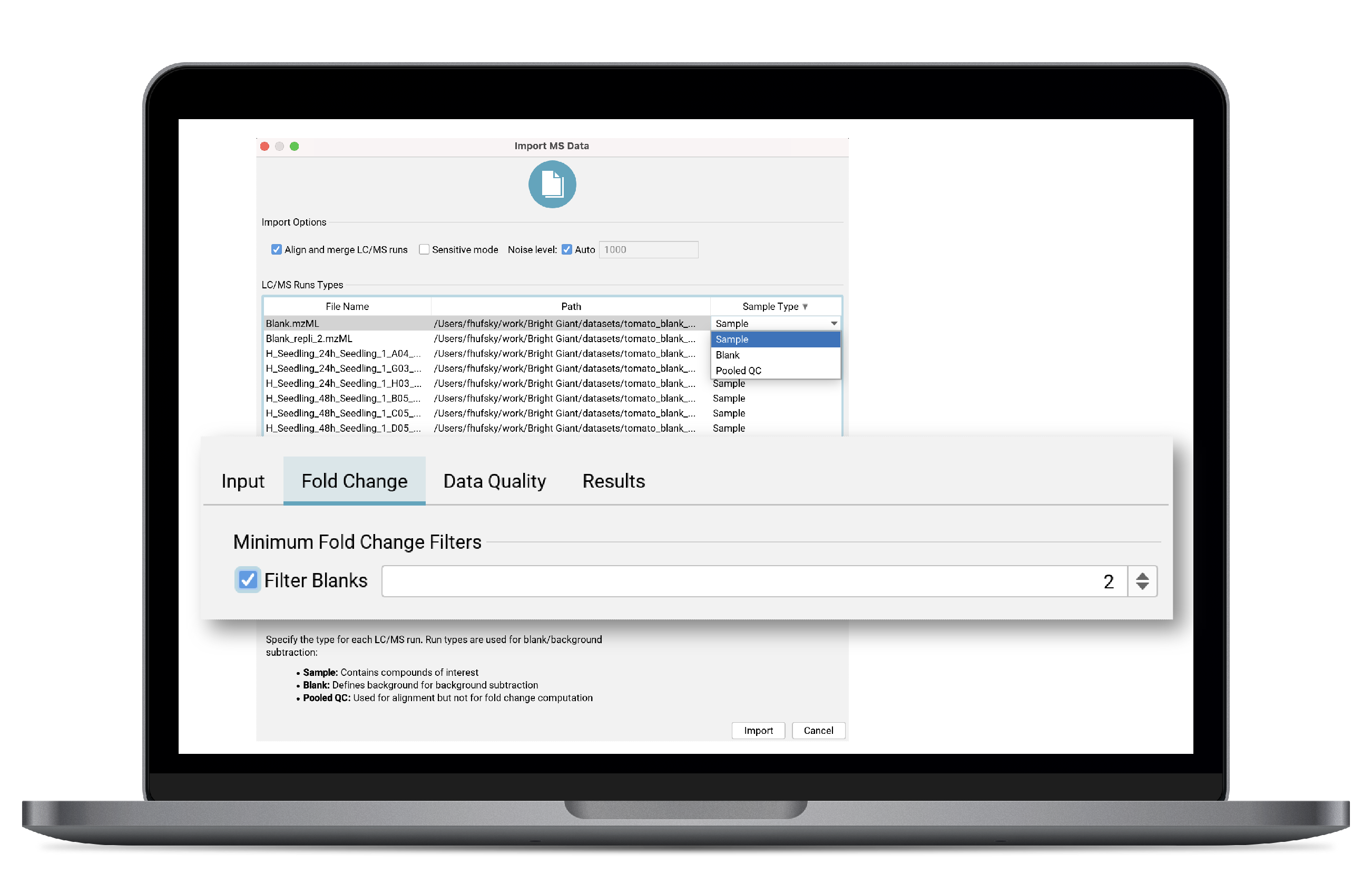 SIRIUS feature: Assign Sample Types to LCMS Runs