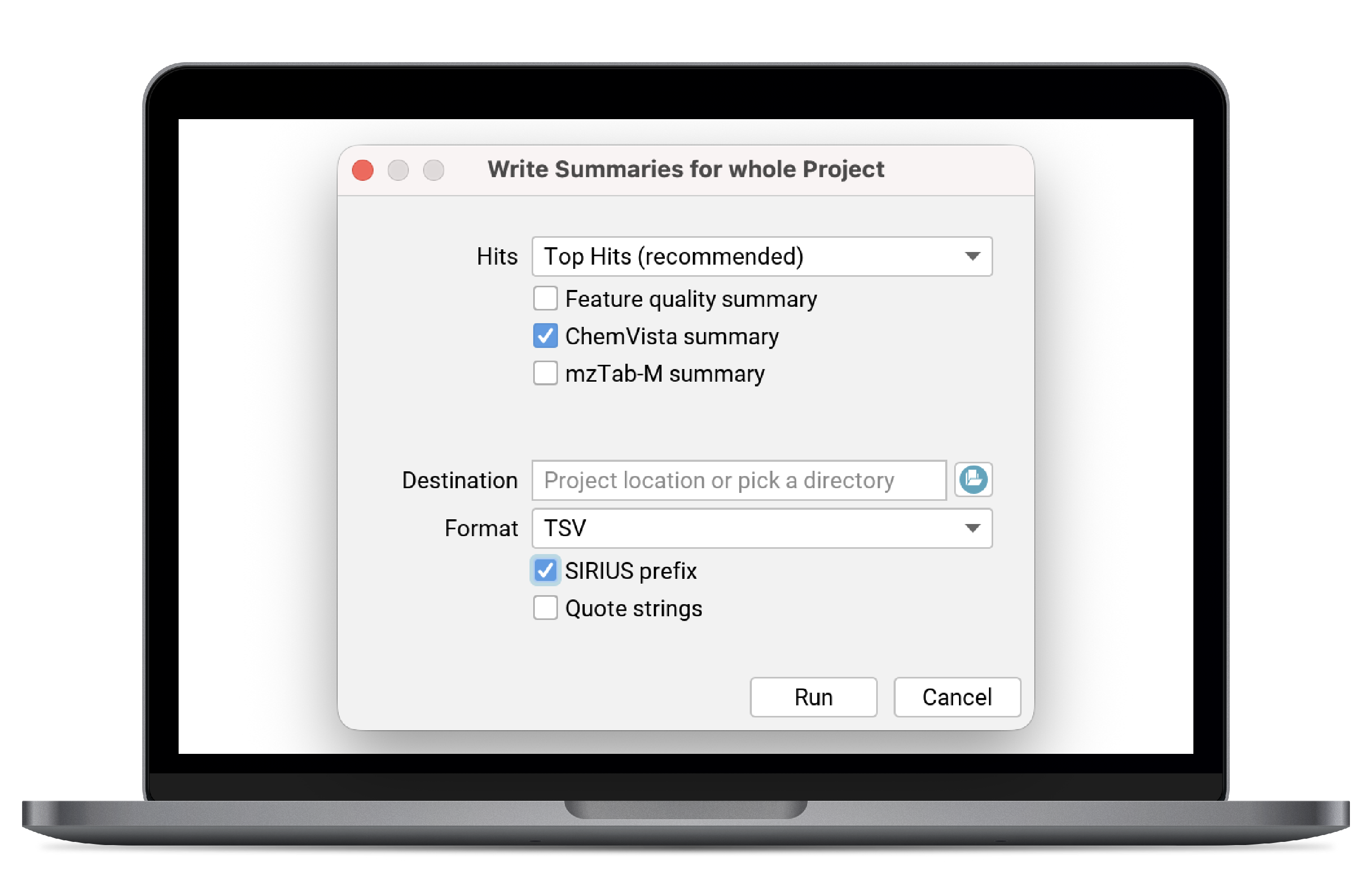 SIRIUS feature: improved result export
