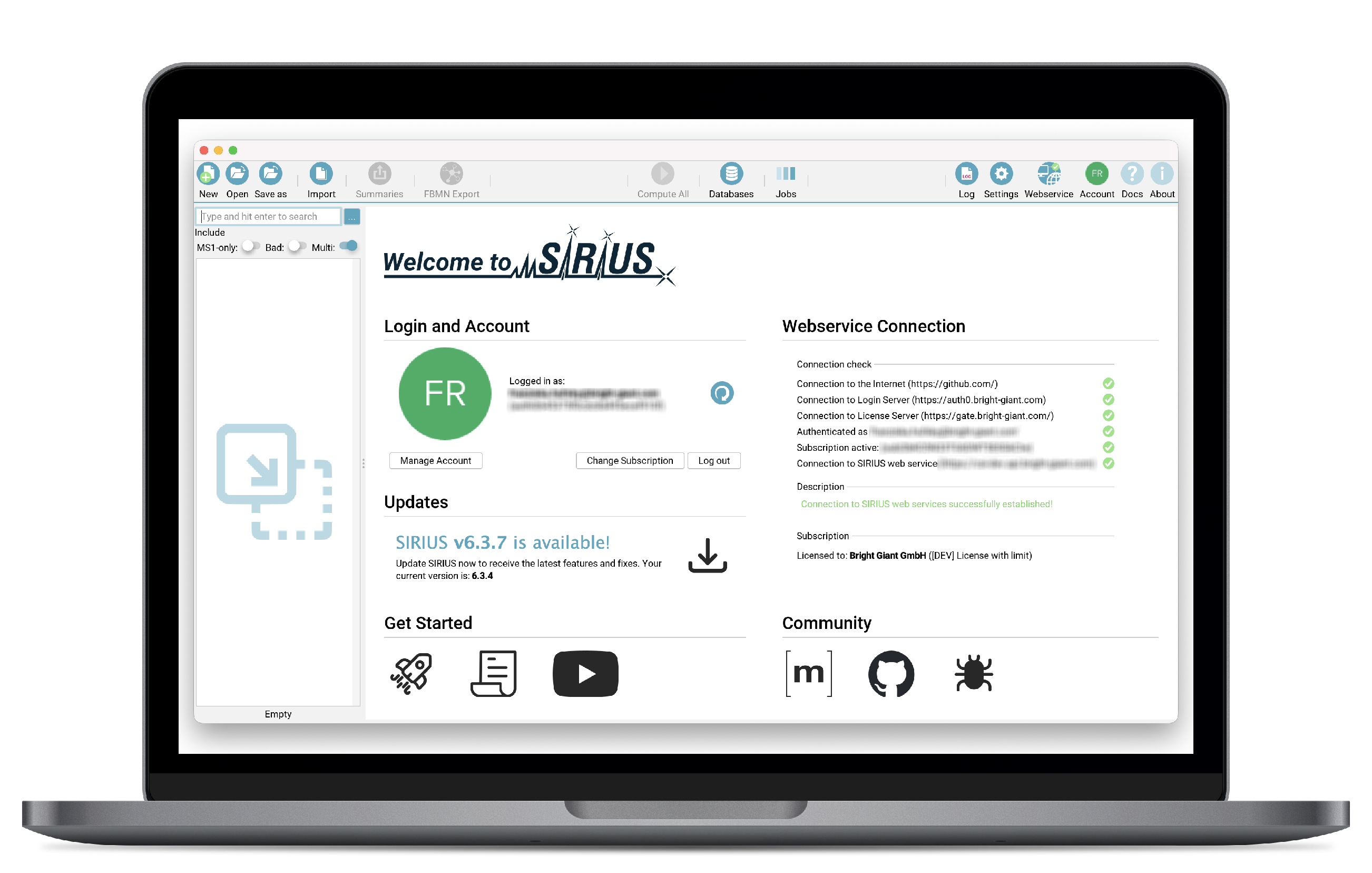 SIRIUS feature: Welcome-Page Redesign