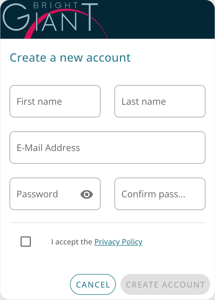 Create new account in the user portal.